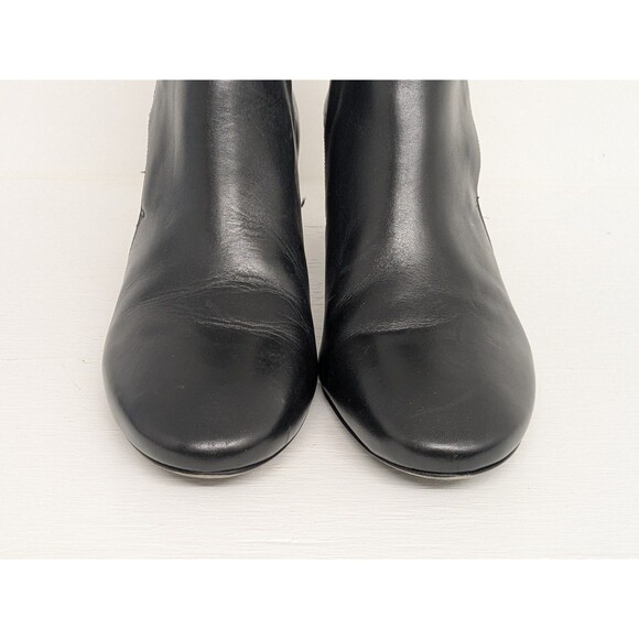 TORY BURCH Gemini Gold Link Black Ankle Boots Women Size 11 Heels 3" Classic - Picture 3 of 10